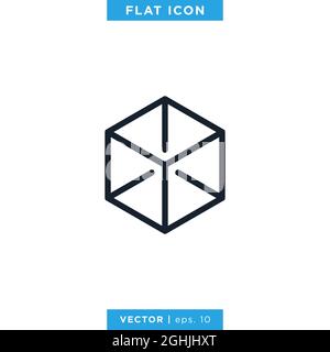 Design-Vorlage Für Cube Icon Vector Stock Illustration. Vektor eps 10. Stock Vektor