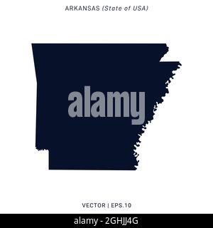 Arkansas (USA) Map Vector Stock Illustration Design Template. Vektor eps 10. Stock Vektor