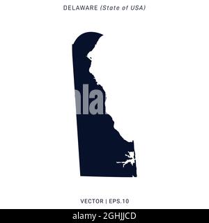 Delaware (USA) Map Vector Stock Illustration Design Template. Vektor eps 10. Stock Vektor