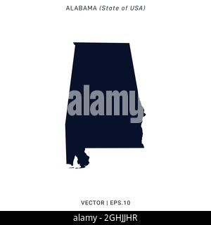 Alabama (USA) Karte Vektor Grafik Design Vorlage. Vektor eps 10. Stock Vektor