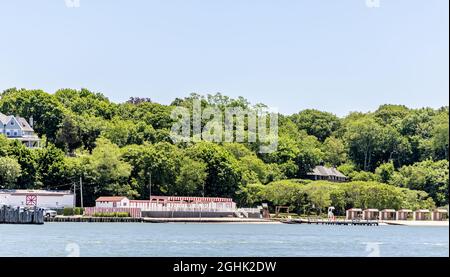 Shelter Island Heights Privatstrand Club Stockfoto