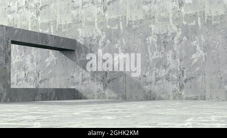 Abstraktes Hintergrunddesign im Grunge-Stil. Studio für Produktbranding und Präsentation. Einfache geometrische Form und Schatten. Stockfoto