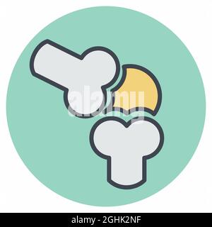 Icon Vector of Bone - Color Mate Style - einfache Illustration, editierbare Kontur, Design Template Vektor, gut für Drucke, Poster, Werbung, annou Stock Vektor