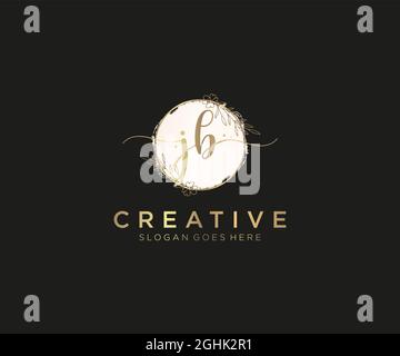 JB feminine Logo Schönheit Monogramm und elegantes Logo-Design, Handschrift Logo der ursprünglichen Signatur, Hochzeit, Mode, Blumen und botanischen mit kreativen Stock Vektor