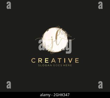 JL feminine Logo Schönheit Monogramm und elegantes Logo-Design, Handschrift Logo der ursprünglichen Signatur, Hochzeit, Mode, Blumen und botanischen mit kreativen Stock Vektor