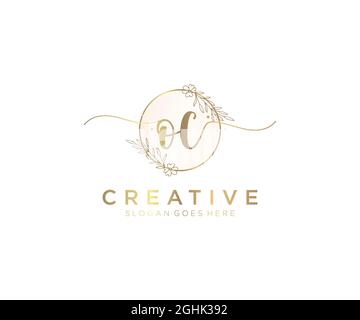 OC feminine Logo Schönheit Monogramm und elegantes Logo-Design, Handschrift Logo der ursprünglichen Signatur, Hochzeit, Mode, Blumen und botanischen mit kreativen Stock Vektor