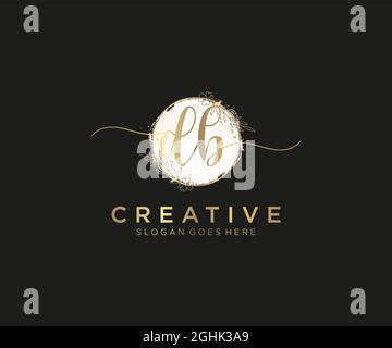 DB feminine Logo Schönheit Monogramm und elegantes Logo-Design, Handschrift Logo der ursprünglichen Signatur, Hochzeit, Mode, Blumen und botanischen mit kreativen Stock Vektor