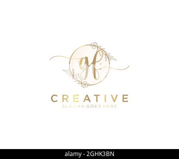 GF feminine Logo Schönheit Monogramm und elegantes Logo-Design, Handschrift Logo der ursprünglichen Signatur, Hochzeit, Mode, Blumen und botanischen mit kreativen Stock Vektor