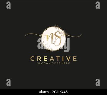 NS feminine Logo Schönheit Monogramm und elegantes Logo-Design, Handschrift Logo der ursprünglichen Signatur, Hochzeit, Mode, Blumen und botanischen mit kreativen Stock Vektor