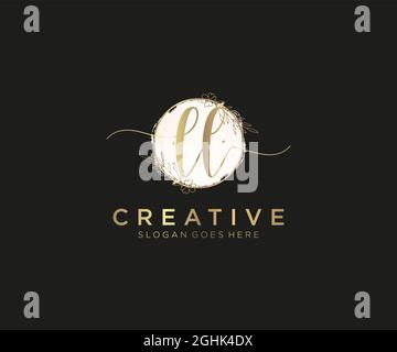 LL feminine Logo Schönheit Monogramm und elegantes Logo-Design, Handschrift Logo der ursprünglichen Signatur, Hochzeit, Mode, Blumen und botanischen mit kreativen Stock Vektor