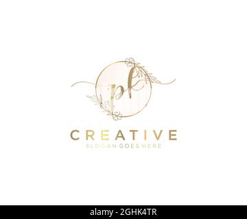 PK feminine Logo Schönheit Monogramm und eleganten Logo-Design, Handschrift Logo der ursprünglichen Signatur, Hochzeit, Mode, Blumen und botanischen mit kreativen Stock Vektor