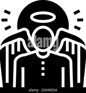 Engel christentum Glyphe Symbol Vektor Illustration Stock Vektor