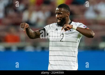 Stuttgart, Deutschland. September 2021. Fußball: WM-Qualifying Europa, Deutschland - Armenien, Gruppenphase, Gruppe J, Matchday 5, Mercedes-Benz Arena. Germany's Antonio Rüdiger Credit: Tom Weller/dpa/Alamy Live News Stockfoto