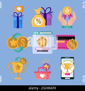 Symbole für das Treueprogramm Stock Vektor