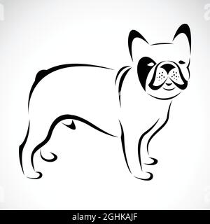 Vektorbild eines Hundes (Bulldog) auf weißem Hintergrund. Leicht editierbare Vektorgrafik mit Ebenen. Haustier. Stock Vektor