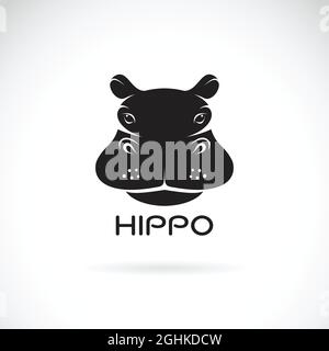 Vektor eines Nilpferd-Gesichtsdesigns auf weißem Hintergrund, Wild Animals. Leicht editierbare Vektorgrafik mit Ebenen. Stock Vektor