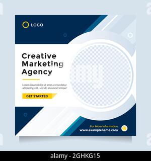 Design von Vorlagen für kreative Marketingagenturen für Social Media Post und Banner. Trendiger und sauberer Experte für digitales Marketing im Unternehmensgeschäft Stock Vektor