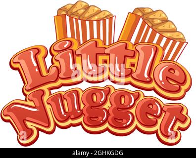 Little Nugget Logo Text Design Illustration Stock Vektor