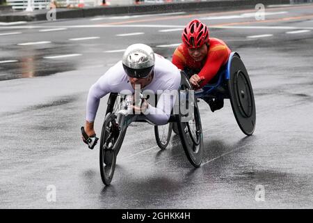 Tokio, Japan. September 2021. Marcel Hug (SUI)-Marathon: Männer-Marathon T54 während der Paralympischen Spiele in Tokio 2020. Quelle: SportsPressJP/AFLO/Alamy Live News Stockfoto