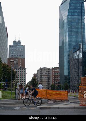 MAILAND, ITALIEN - 08. Aug 2021: Das Zentrum von Mailand im Sommer 2021 Stockfoto