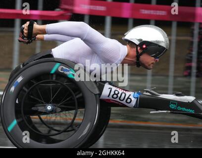 Tokio, Japan. September 2021. Marcel Hug (SUI)-Marathon: Männer-Marathon T54 während der Paralympischen Spiele in Tokio 2020. Quelle: SportsPressJP/AFLO/Alamy Live News Stockfoto