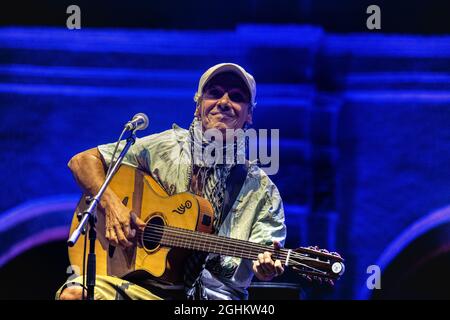 Mantova Italien 6 September 2021 Manu Chao - El Chapulin Solo Tour Acustico - live im Esedra di Palazzo Te © Andrea Ripamonti / Alamy Stockfoto