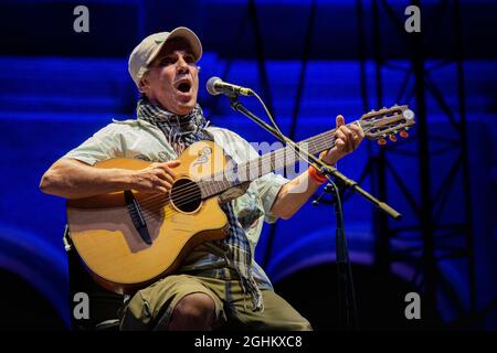 Mantova Italien 6 September 2021 Manu Chao - El Chapulin Solo Tour Acustico - live im Esedra di Palazzo Te © Andrea Ripamonti / Alamy Stockfoto