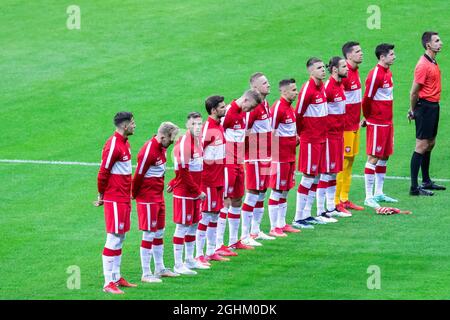 Warschau, Polen. September 2021. Die Spieler Polens werden während des Qualifikationsspiels der FIFA-Weltmeisterschaft 2022 in Katar zwischen Polen und Albanien im PGE Narodowy Stadium gesehen. (Endnote; Polen 4:1 Albanien) (Foto: Mikolaj Barbanell/SOPA Images/Sipa USA) Quelle: SIPA USA/Alamy Live News Stockfoto