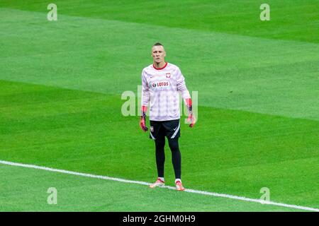 Warschau, Polen. September 2021. Torwart Lukasz Skorupski aus Polen im Einsatz beim Qualifikationsspiel der FIFA Fußball-Weltmeisterschaft 2022 in Katar zwischen Polen und Albanien im PGE Narodowy Stadium. (Endnote; Polen 4:1 Albanien) (Foto: Mikolaj Barbanell/SOPA Images/Sipa USA) Quelle: SIPA USA/Alamy Live News Stockfoto