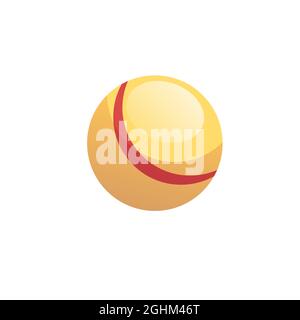 Flacher Cartoon Ball, gesunder Lebensstil, sportliche Aktivitäten Vektor Illustration Konzept Stock Vektor