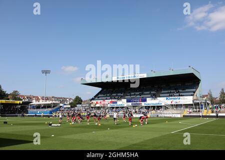 Action während des League Two-Spiels zwischen Bristol Rovers und Crawley Town im Memorial Stadium in Bristol. 04. September 2021 Stockfoto