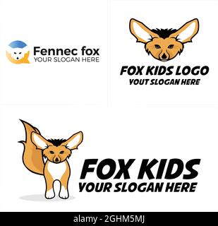 Kinder Schule Blase Chat Fuchs niedlichen Charakter Logo Design Stock Vektor