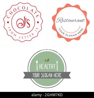 Restaurant gesunde Lebensmittel Schokolade Emblem Logo Design Stock Vektor
