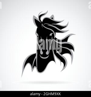 Vektorbild eines Pferdes Gesichtsdesign auf weißem Hintergrund. Leicht editierbare Vektorgrafik mit Ebenen. Wilde Tiere. Nutztier. Stock Vektor