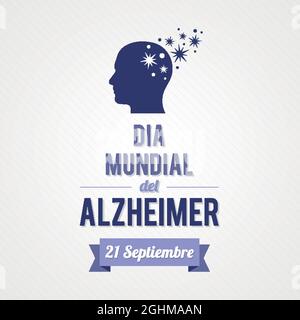 Welt-Alzheimer-Tag. Spanisch. September 21. Vektorgrafik, flaches Design Stock Vektor