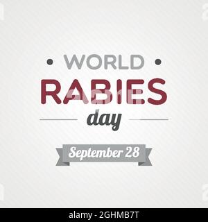 Welttag Der Tollwut. September 28. Vektorgrafik, flaches Design Stock Vektor