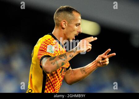 Napoli, Italien. September 2021. Riccardo Improta Spieler von Benevento, während des Freundschaftsspiels zwischen Napoli und Benevento Endergebnis 1-5, Spiel gespielt im Diego Armando Maradona Stadion. Neapel, Italien, 06. September 2021. (Foto von Vincenzo Izzo/Sipa USA) Quelle: SIPA USA/Alamy Live News Stockfoto