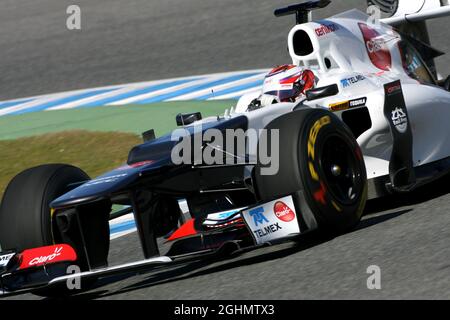 06.02.2012 Jerez, Spanien, Kamui Kobayashi (JAP), sauber F1 Team - sauber C31 Ferrari Launch Stockfoto
