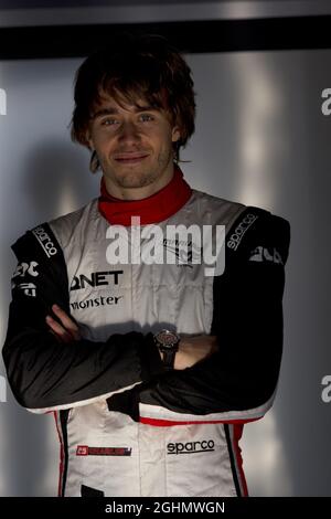 24.02.2012 Barcelona, Spanien, Charles Pic (FRA), Marussia F1 Team - Formel-1-Test, Tag 4 - Formel-1-Weltmeisterschaft Stockfoto