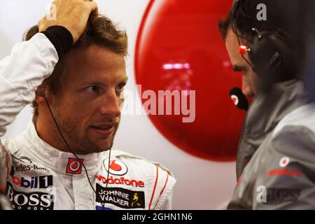 Jenson Button (GBR) McLaren. 06.07.2012. Formel-1-Weltmeisterschaft, Rd 9, Großer Preis Von Großbritannien, Silverstone, England, Übungstag Stockfoto