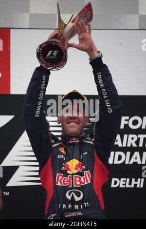 1. Platz Sebastian Vettel (GER), Red Bull Racing 28.10.2012. Formel-1-Weltmeisterschaft, Rd 17, Großer Preis Von Indien, Neu-Delhi, Indien, Wettkampftag Stockfoto