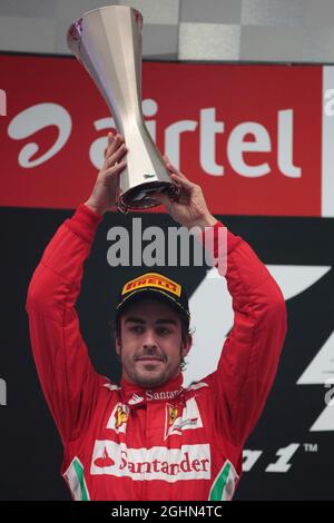 2. Platz Fernando Alonso (ESP), Scuderia Ferrari 28.10.2012. Formel-1-Weltmeisterschaft, Rd 17, Großer Preis Von Indien, Neu-Delhi, Indien, Wettkampftag Stockfoto