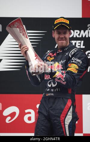 1. Platz Sebastian Vettel (GER), Red Bull Racing 28.10.2012. Formel-1-Weltmeisterschaft, Rd 17, Großer Preis Von Indien, Neu-Delhi, Indien, Wettkampftag Stockfoto