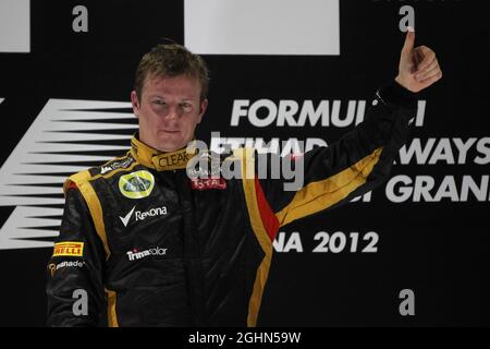 1. Platz Kimi Räikkönen, Lotus Renault F1 Team 04.11.2012. Formel-1-Weltmeisterschaft, Rd 18, großer Preis von Abu Dhabi, Abu Dhabi, VAE, Renntag Stockfoto