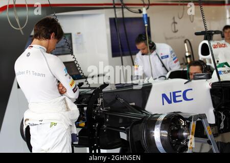 Esteban Gutierrez (MEX) sauber C31 Dritter Fahrer. 08.11.2012. Formel-1-Test für junge Fahrer, Tag 3, Yas Marina Circuit, Abu Dhabi, VAE. Stockfoto