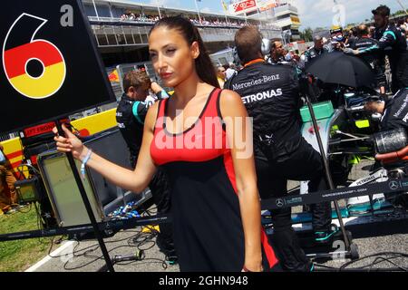 Startgirl für Nico Rosberg (GER) Mercedes AMG F1 W07 Hybrid. 15.05.2016. Formel 1 Weltmeisterschaft, Rd 5, Großer Preis Von Spanien, Barcelona, Spanien, Wettkampftag. Bildnachweis sollte lauten: XPB/Press Association Images. Stockfoto