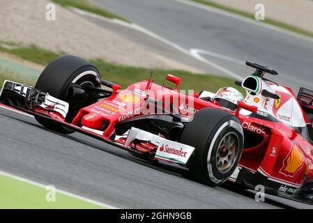 Sebastian Vettel (GER) Ferrari SF16-H. 17.05.2016. Formel 1 In-Season Testing, Tag 1, Barcelona, Spanien. Dienstag. Bildnachweis sollte lauten: XPB/Press Association Images. Stockfoto