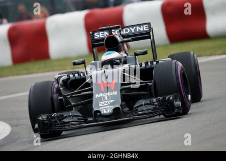 Fernando Alonso (ESP) McLaren MP4-31. Großer Preis von Kanada, Samstag, 11. Juni 2016. Montreal, Kanada. 11.06.2016. Formel-1-Weltmeisterschaft, Rd 7, Großer Preis Von Kanada, Montreal, Kanada, Qualifizierender Tag. Bildnachweis sollte lauten: XPB/Press Association Images. Stockfoto