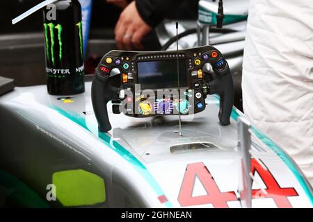 Lewis Hamilton (GBR) Mercedes AMG F1 W07 Hybrid - Lenkrad. 03.07.2016. Formel 1 Weltmeisterschaft, Rd 9, Großer Preis Von Österreich, Spielberg, Österreich, Wettkampftag. Bildnachweis sollte lauten: XPB/Press Association Images. Stockfoto