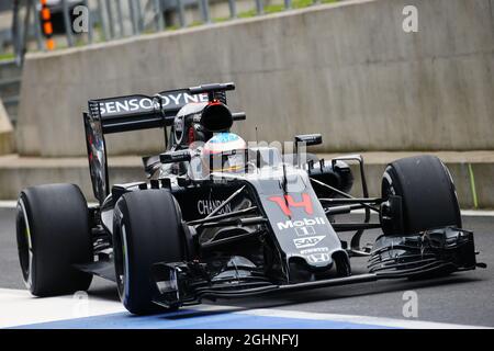 Fernando Alonso (ESP) McLaren MP4-31. 12.07.2016. Formel 1-Saisonprüfung, Tag 1, Silverstone, England. Dienstag. Bildnachweis sollte lauten: XPB/Press Association Images. Stockfoto